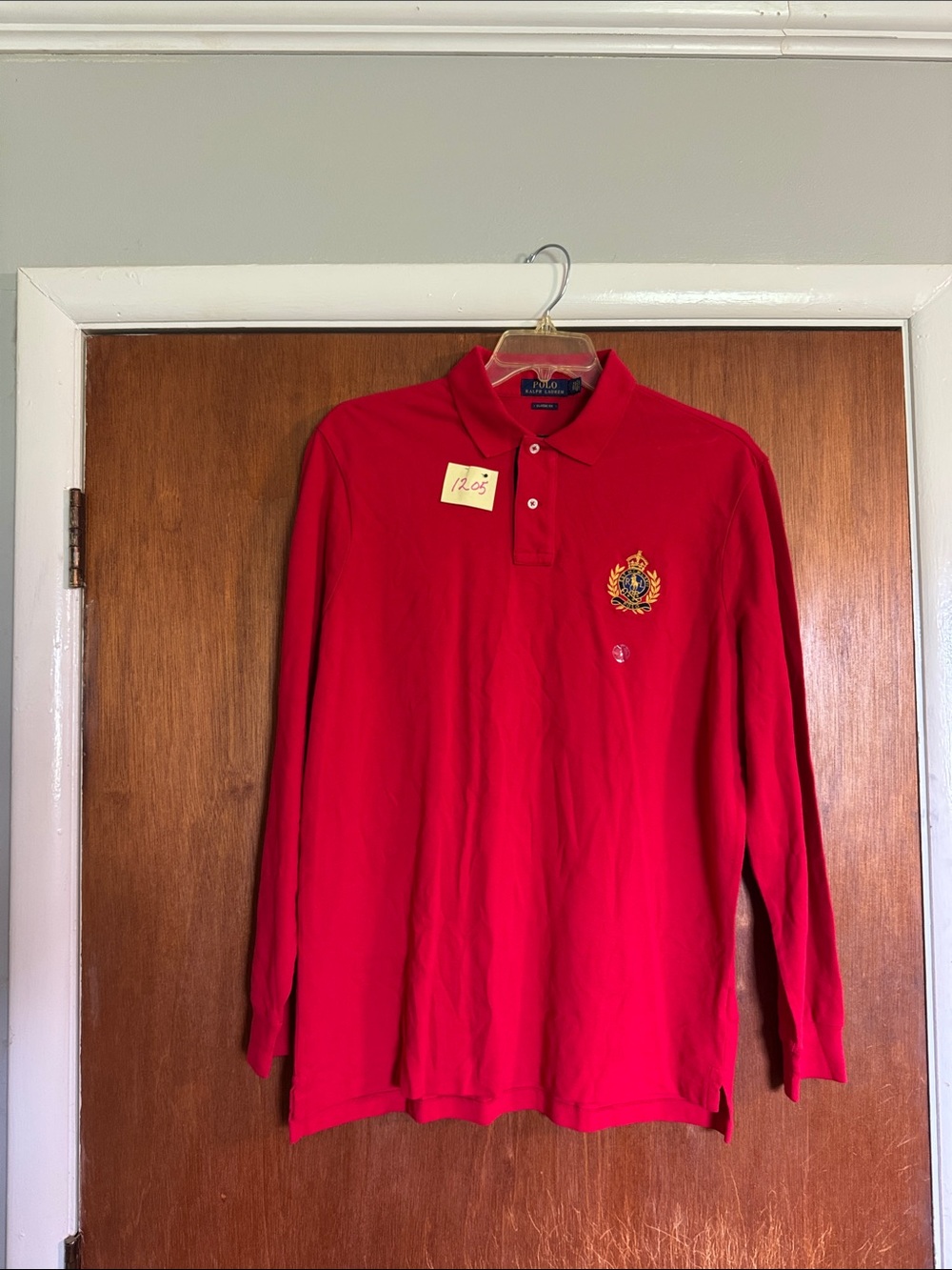 Polo Ralph Lauren Red Long Sleeve with Embroidered Crest NWT ‼️😍‼️ Large